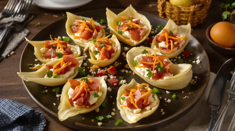 J’ai préparé ces petites barquettes d’endive au jambon pour un apéritif ultra express